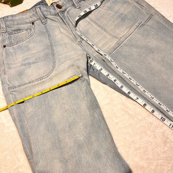 🏷️ Rachel Roy Ladd Boyfriend Carpenter Mid Rise Stone Washed Ripped Jeans Small - Picture 12 of 16